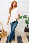 Hazel Blues® |  Let's Get Down to Business V-Neck Blouse in Cream