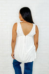 Hazel Blues® |  Let em' Breathe V-Neck Tank in Off White