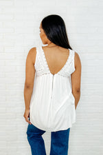 Hazel Blues® |  Let em' Breathe V-Neck Tank in Off White
