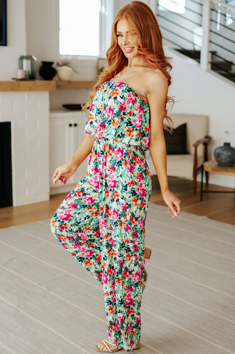 Hazel Blues® |  Life of the Party Floral Jumpsuit in Green