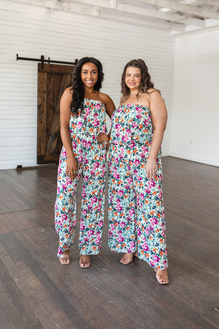 Hazel Blues® |  Life of the Party Floral Jumpsuit in Green