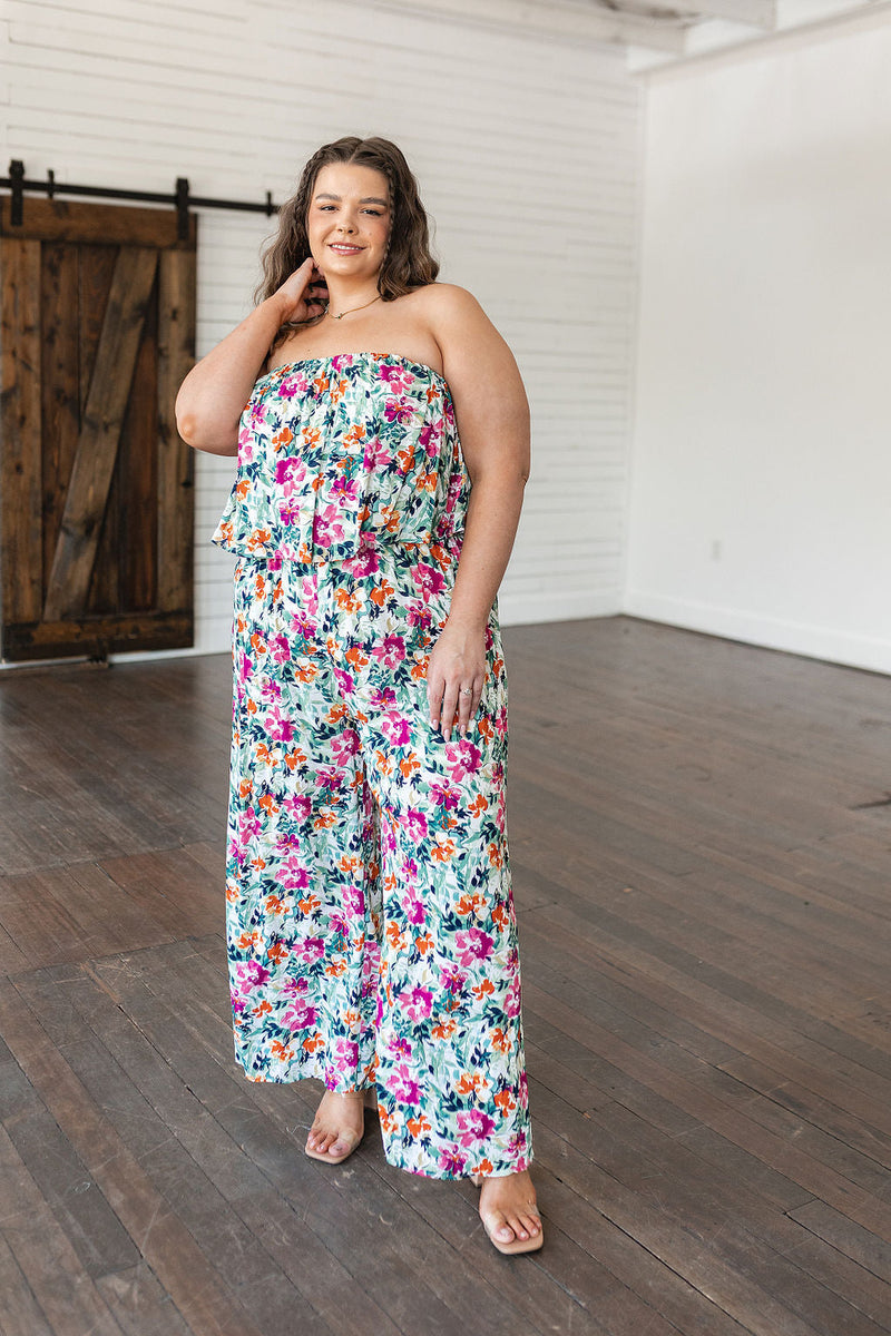 Hazel Blues® |  Life of the Party Floral Jumpsuit in Green