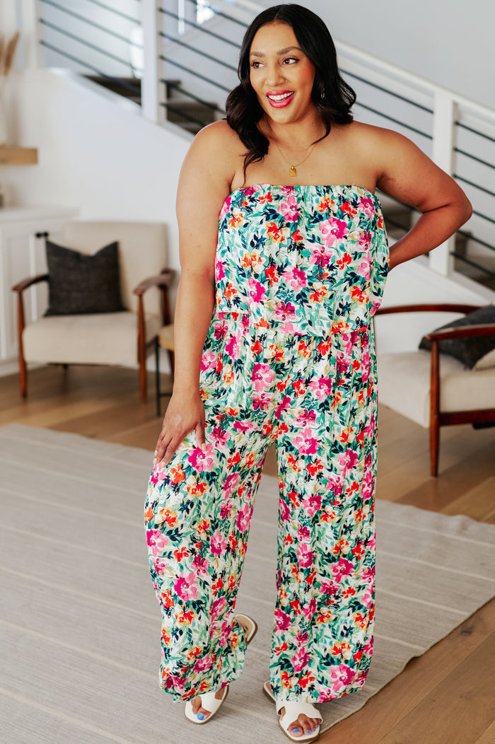 Hazel Blues® |  Life of the Party Floral Jumpsuit in Green