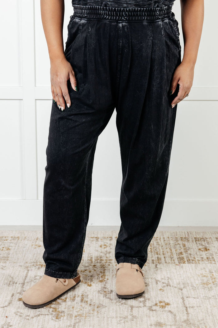 Hazel Blues® |  Limber Up Straight Leg Sweats in Black