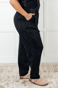 Hazel Blues® |  Limber Up Straight Leg Sweats in Black