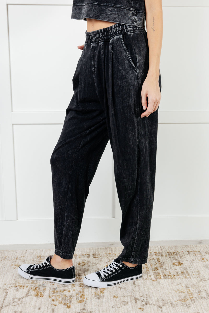 Hazel Blues® |  Limber Up Straight Leg Sweats in Black