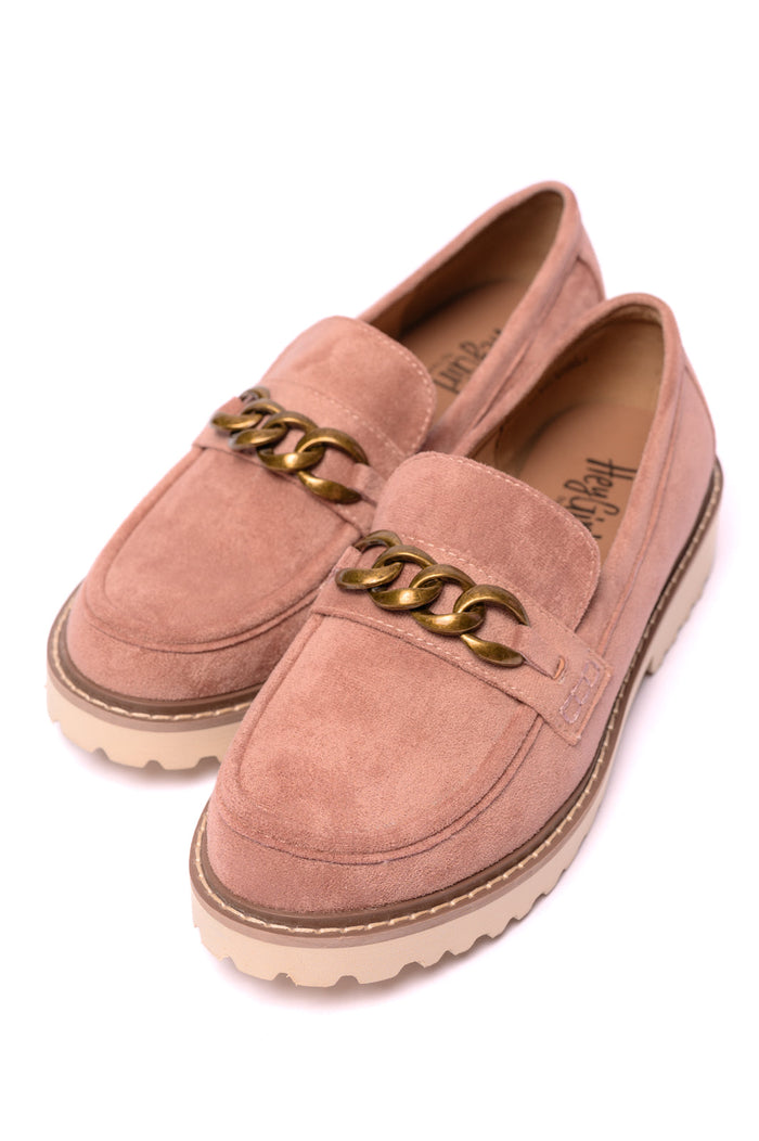 Hazel Blues® |  Literally Loafers in Blush Faux Suede