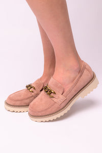 Hazel Blues® |  Literally Loafers in Blush Faux Suede