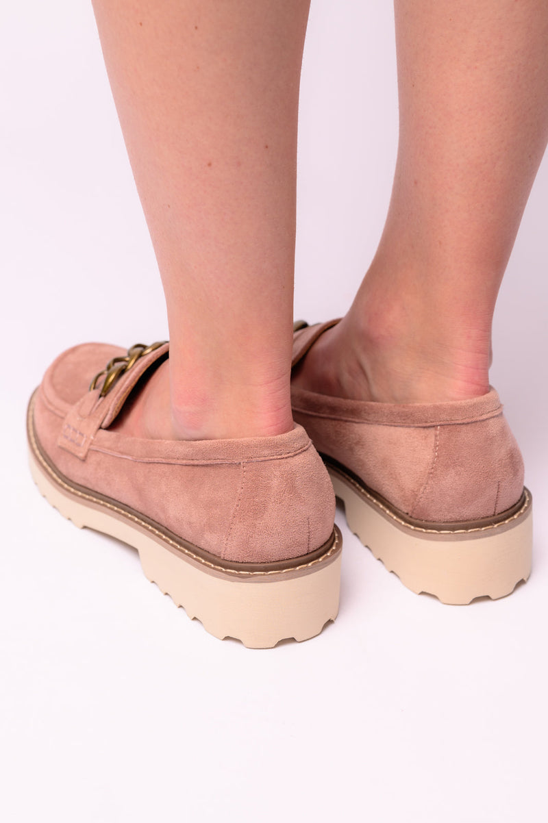 Hazel Blues® |  Literally Loafers in Blush Faux Suede