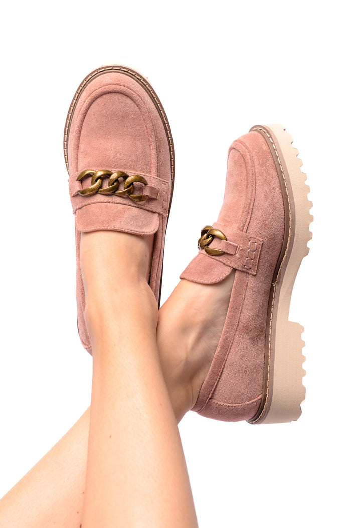 Hazel Blues® |  Literally Loafers in Blush Faux Suede