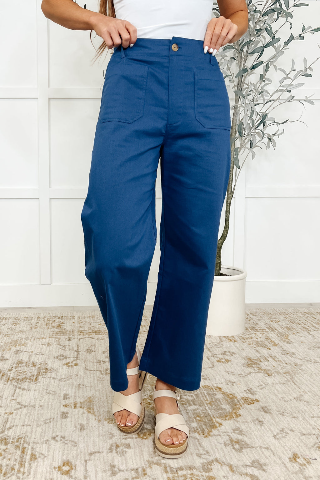 Hazel Blues® |  Little Strolls Straight Leg Trousers in Royal Blue