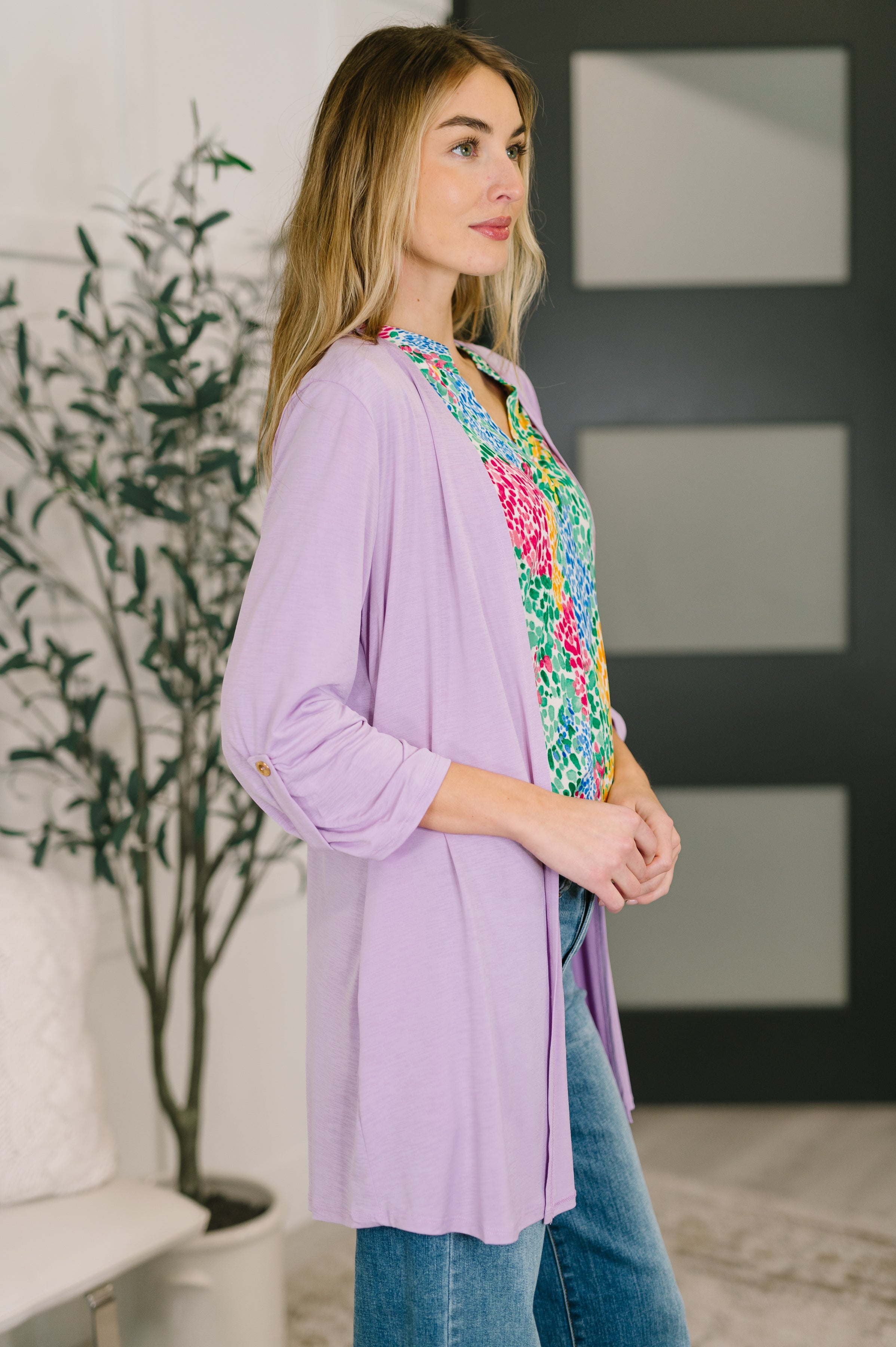 Hazel Blues® | Lizzy Cardigan in Orchid Bloom