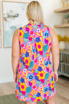 Hazel Blues® |  Lizzy Tank Dress in Hot Pink Mixed Floral