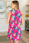 Hazel Blues® |  Lizzy Tank Dress in Hot Pink Tropical Floral