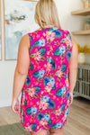 Hazel Blues® |  Lizzy Tank Dress in Hot Pink Tropical Floral