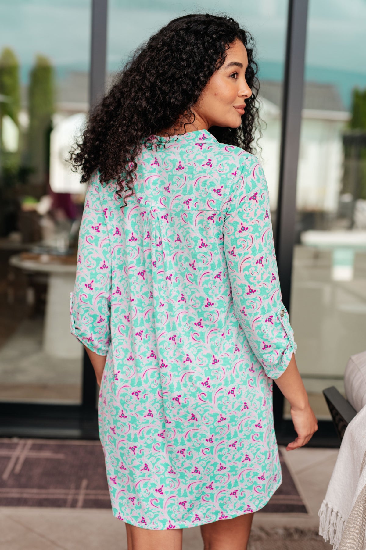 Hazel Blues® |  Lizzy Dress in Mint and Magenta