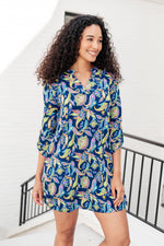 Hazel Blues® |  Lizzy Dress in Navy and Bright Paisley Floral