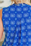 Hazel Blues® |  Lizzy Tank Dress in Royal Floral Tile