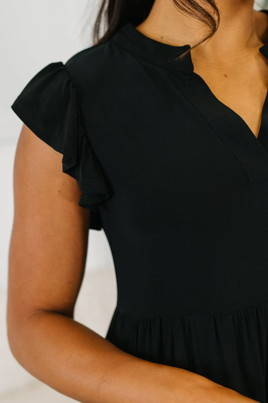 Hazel Blues® |  Lizzy Forever Flutter Sleeve Dress in Black