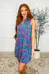 Hazel Blues® |  Lizzy Tank Dress in Blue and Pink Paisley
