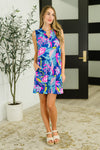 Hazel Blues® |  Lizzy Tank Dress in Bright Royal Floral