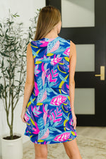 Hazel Blues® |  Lizzy Tank Dress in Bright Royal Floral