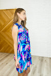 Hazel Blues® |  Lizzy Tank Dress in Bright Royal Floral