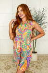 Hazel Blues® |  Lizzy Tank Dress in Multi Paisley Mixed Print
