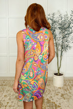 Hazel Blues® |  Lizzy Tank Dress in Multi Paisley Mixed Print