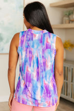 Hazel Blues® |  Lizzy Tank Top in Lavender and Blue Watercolor