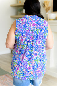 Hazel Blues® |  Lizzy Tank Top in Royal Bouquet