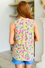 Hazel Blues® |  Lizzy Tank Top in Yellow Spring Floral