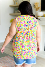 Hazel Blues® |  Lizzy Tank Top in Yellow Spring Floral