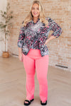 Hazel Blues® |  Lizzy Top in Grey and Pink Leopard