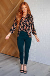 Hazel Blues® |  Magic Ankle Crop Skinny Pants in Hunter Green