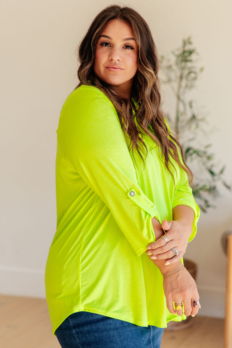 Hazel Blues® |  Lizzy Top in Neon Green