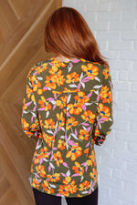 Hazel Blues® |  Lizzy Top in Olive and Mustard Floral