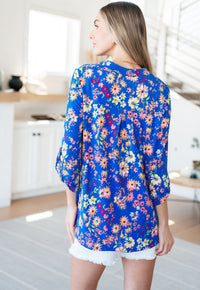 Hazel Blues® |  Lizzy Top in Royal and Blush Floral