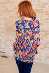 Hazel Blues® |  Lizzy Top in Royal and Orange Paisley