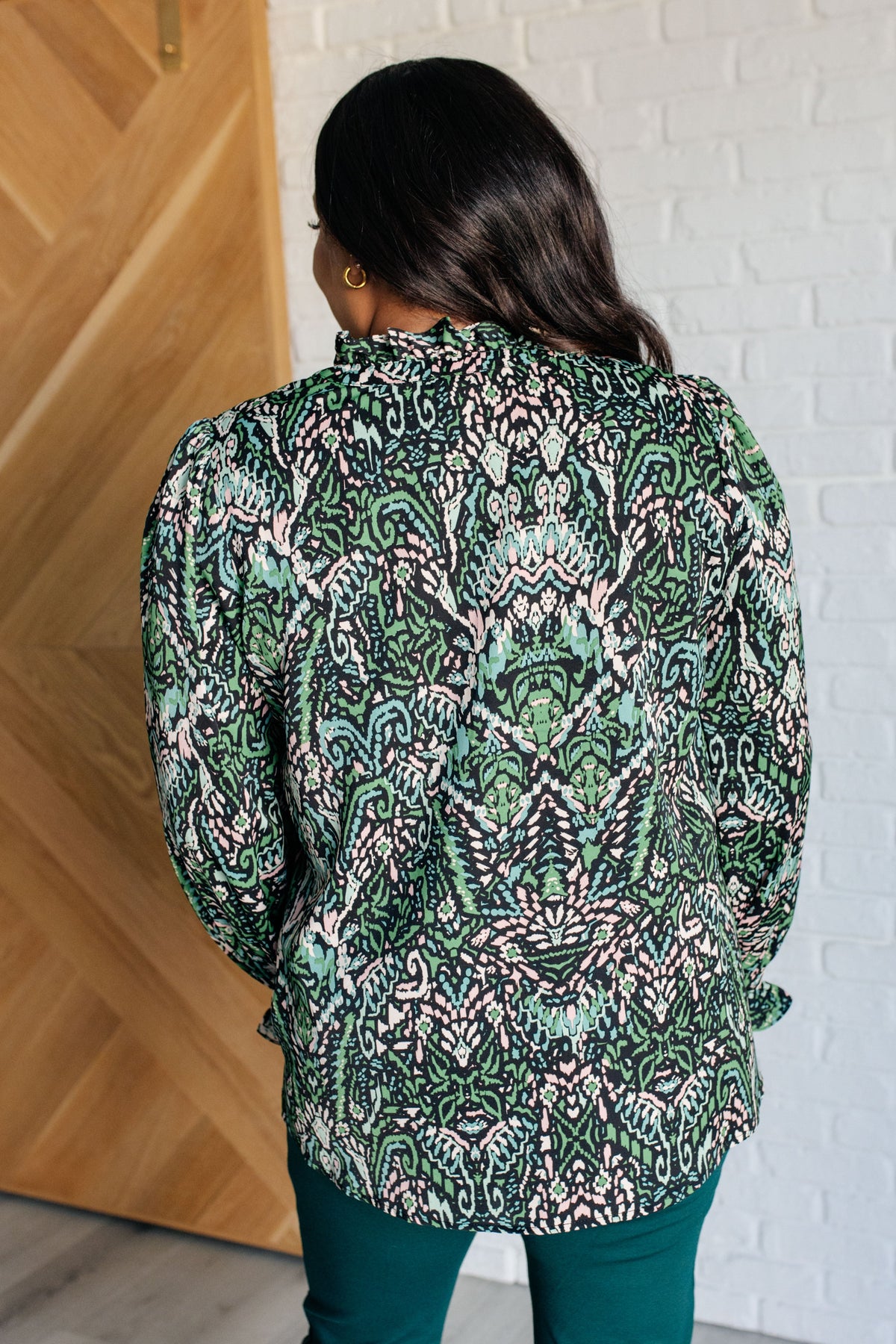 Hazel Blues® |  Looking Out Damask Print Blouse