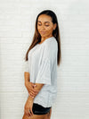 Hazel Blues® |  Loosely Speaking Oversized Basic Top in Lt Grey