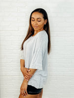 Hazel Blues® |  Loosely Speaking Oversized Basic Top in Lt Grey