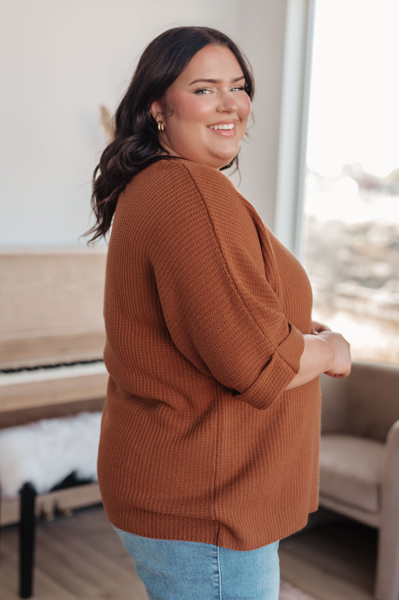 Hazel Blues® |  Lotta Love Knitted Sweater Top in Rust