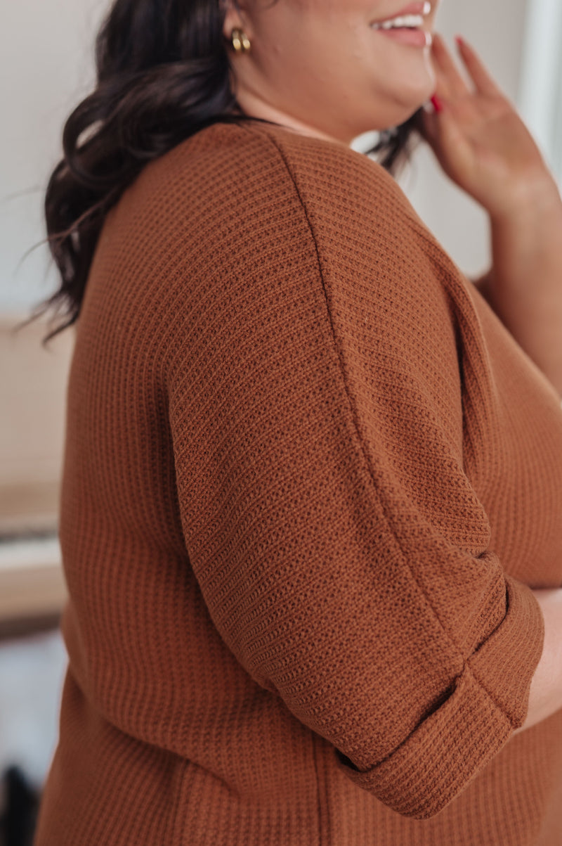 Hazel Blues® |  Lotta Love Knitted Sweater Top in Rust