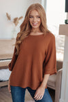 Hazel Blues® |  Lotta Love Knitted Sweater Top in Rust
