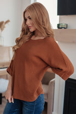 Hazel Blues® |  Lotta Love Knitted Sweater Top in Rust