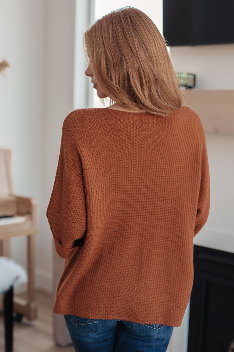 Hazel Blues® |  Lotta Love Knitted Sweater Top in Rust