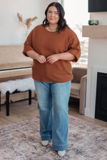 Hazel Blues® |  Lotta Love Knitted Sweater Top in Rust