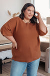 Hazel Blues® |  Lotta Love Knitted Sweater Top in Rust