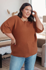 Hazel Blues® |  Lotta Love Knitted Sweater Top in Rust